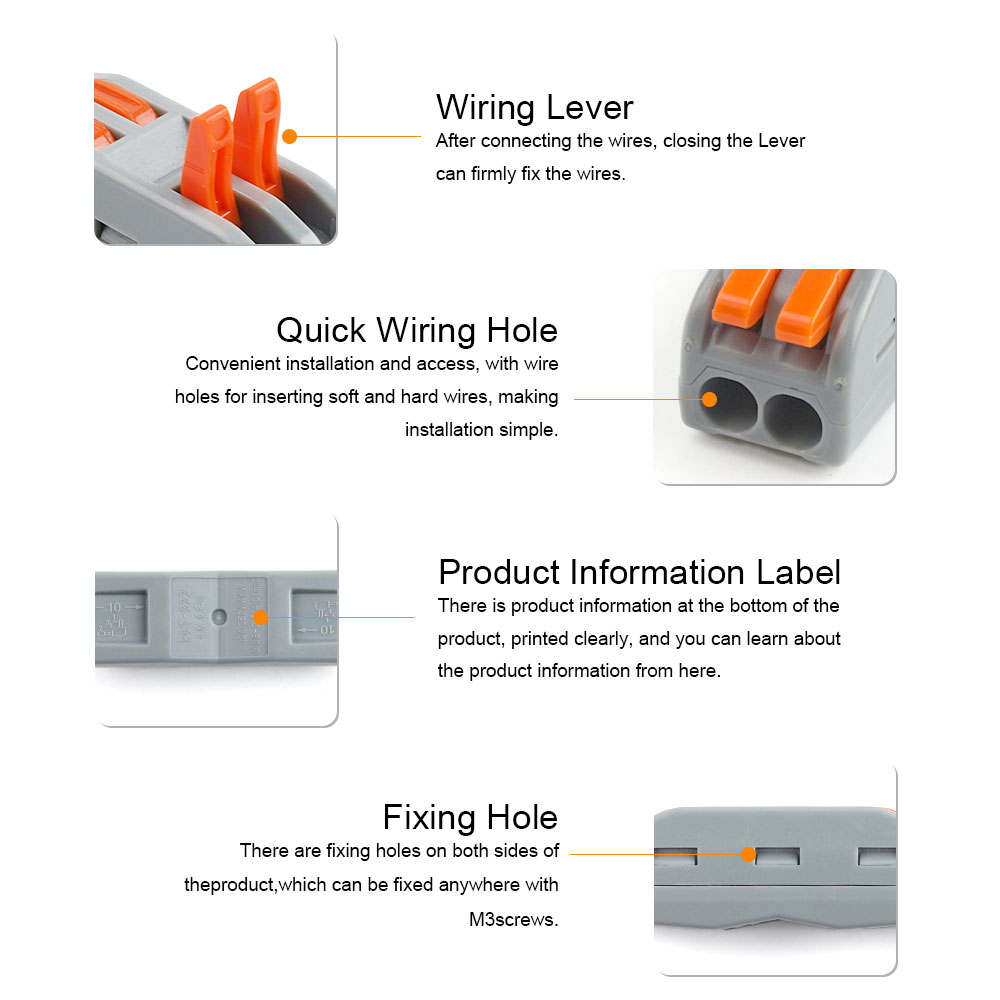 DIY GO 22PCS Lever Wire Connec - Push Fit Connector recension och pris