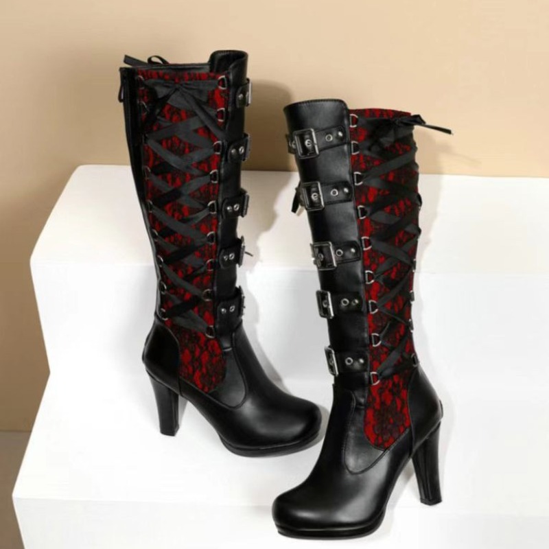Punk Gothic Style Women's Knee - Pipe Bending Spring recension och pris