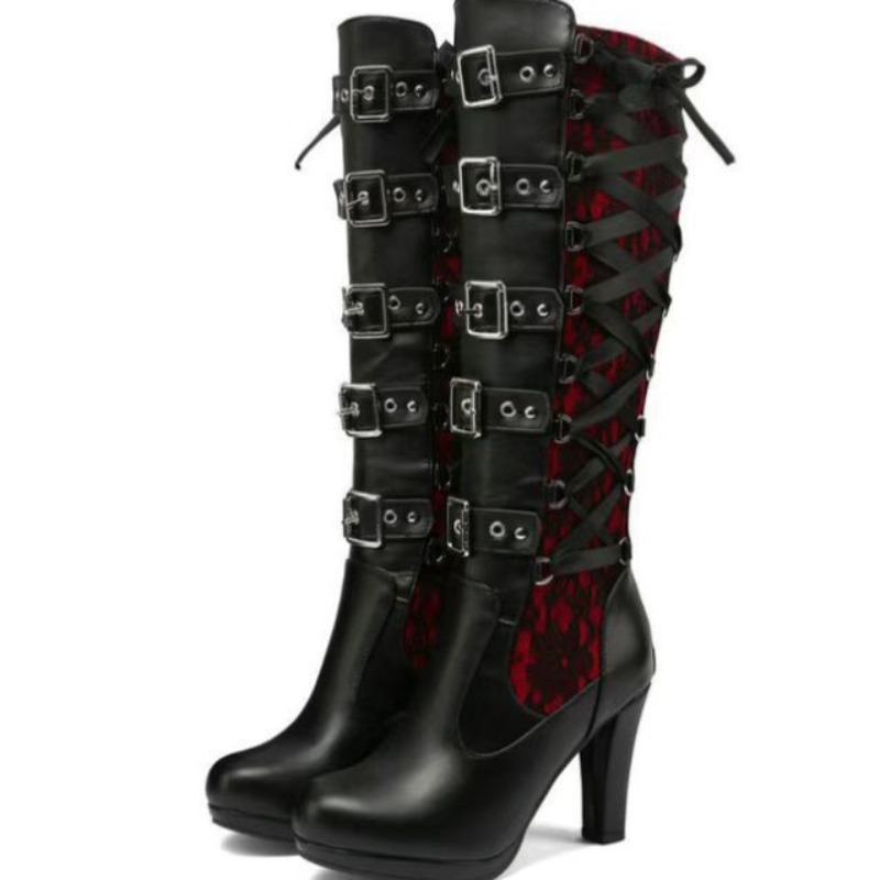 Punk Gothic Style Women's Knee - Pipe Bending Spring recension och pris